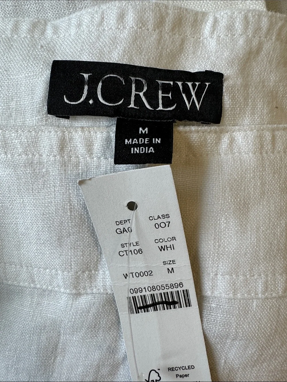 J. Crew Boatneck tee in linen - White Linen Pocket Tee - Picture 7 of 7